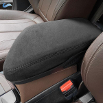 Suede Leather Center Console Armrest Box Cover Trim Interior Accessories only left hand drive For BMW X1 F48 2016 2017 red blue line