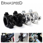 2 tk Must H&otilde;bedane 8mm 10mm Mootorratta Lenkstangi Tahavaatepeegli Kinnitusadapter Hoidik Klamber Moto Autobike T&otilde;ukeratta jaoks 8mm Silver Color