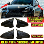 Car Side Rearview Mirror Cover Caps For Lexus IS ES GS LS CT RC F-Sport IS200 IS250 IS300 IS350 2014- Add on Mirror Covers Gloss Black