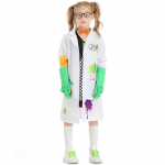 Laste t&uuml;drukud Hull teaduslabori teadlase jope, kindad, kleit, komplekt, laste Halloweeni Cosplay kost&uuml;&uuml;mid, rollim&auml;ngu riietus XS valge