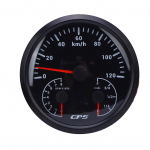 110mm 4 3/8 tolli 3-&uuml;hes GPS-kiirusm&otilde;&otilde;tur taksomeeter k&uuml;tusen&auml;ituriga suunatuledega DC 9-32V 120 KM/h 8000 p/min Punane taustvalgustus Black Dial Black Bezel CXA095B