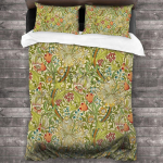 William Morris Kuldne Liilia Tekikott Komplekt 2 Padjapuuriga, Pehme Mikrokiud Voodipesu Kuningas/Kuninganna Suurus, Jakobiini Lilleline Tekikott 135x200cm 3pcs