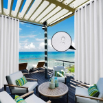 Valmis Veekindlad Kardinad V&auml;litingimustes Perforeeritud Kardinad V&auml;litingimustes V&auml;litingimustes Varjualuse Terrassi Kardinad 2pcs*132*160