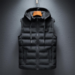 Meeste sametise voodriga s&uuml;gis-talvine udusulgis vest 4XL must