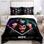 K-Kiss-Band Muusika Casal Aastaaegne Tekikate Tekk Voodipesukomplektid Pehme Tekikate Ja Padjap&uuml;&uuml;rid &Uuml;he-/Kahekohaline/Queen/King EU Single(135*200cm)3pcs