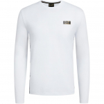 Emporio Armani EA7 FW24 &Uuml;mmarguse kaelusega pikak&auml;eline veniv T-s&auml;rk Meeste pealisr&otilde;ivad Valge 7M000008-AF10170-U0002 XS