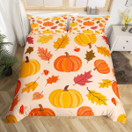 S&uuml;gispumpkini tekikott T&auml;is Kuninganna S&uuml;gislehed Boho Lilleline Voodipesukomplekt Talumaja Saak Kodukaunistus Thanksgivingi Tekikate EU Single(135*200cm)3pcs