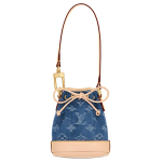 Louis Vuitton Noe Nano Monogram T&otilde;mblukuga &Auml;mbrimustriga K&auml;ekott Naistele Beež Sinine M01700 Box(Basic Set+Box)