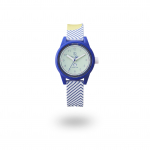 Citizeni analoogkell Smile Solar veekindel k&auml;ekell uuretaanrihmaga PAPIER TIGRE COLLABORATION WATCH LE BLEU Q&Q, (Suurus M) sinine