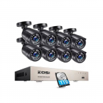 Kit de vid&eacute;osurveillance - BAZARLAND30 - ZO.SI - 8 cam&eacute;ras - Disque dur 1 To - Vision nocturne IP66 must