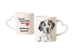 Brittany Spaniel, Brittany Wiegref - cup with a dog, adorable cup with a heart-shaped handle, universal gift from the Art-Dog brand valge