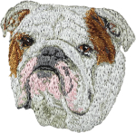 Bulldog - dog-shaped patch, embroidered patch, unique decoration for Art-Dog backpack kirjud v&auml;rv