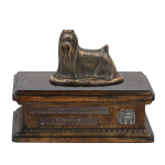 Yorkshire Terrier, Yorkie II - urn for dog ashes, personalized urn with a statue, wooden urn with a dog by Art-Dog brand pruun