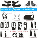 Carbon Fiber for Hyundai Tucson ix35 2010-2017Car Film Interior Sticker Center Console Gear Dashboard Air Door Handle Lift Panel style A---LHD
