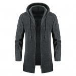 Meeste kampsunid mantel S&uuml;gis Talv Uus soe t&otilde;mblukk Keskmine pikk sametkardigan Kampsunid Meeste vabaaja kudumid Palus kampsun mantel Meeste riided M