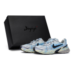 Nike V2K Run Low top Running Shoes Unisex Blue Silver FD0736-100(Team80-S-BOX) 45 gray