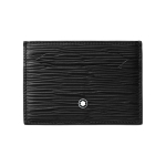 Montblanc Meisterst&uuml;ck 4810 Seeria Kuusnurkne Valge T&auml;he Logo 5 Kaardipesa Nahast Kaardihoidja Meeste Kaardihoidja Must 130930 Gift Set(Basic Set+Box+Shopping Bag) black