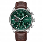 Timberland Henniker II seeria kell Kvartsliikumine Nahkrihm 46mm Roheline sihverketas Kronograaf S&otilde;jaline stiil Meeste kellad TDWGF2201101 Green Dial TDWGF2201101