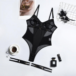 &Uuml;hes t&uuml;kis seljata Body Women Black Mesh Patchwork Seksikas Bodysuit Clubwear Body Femme L must