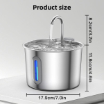2,2L Automaatne Kassiveeallikas Ruudukujuline Roostevabast Terasest Lemmikloomade Veeautomaat Aknaga Koerale Kassile (Toiteadapter ei kuulu komplekti) 304 Stainless Steel