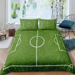 Roheline Jalgpalliv&auml;ljak Kuningas Kuninganna Tekikott Jalgpalliv&auml;ljak Tekikoti Kate Poistele Meestele Spordim&auml;ngud Voodipesukomplekt Pol&uuml;ester Tekikate T&ouml;&ouml;riist 135x200cm 2pcs gray