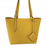 MCM Toni v&auml;ike kandekott, kollane krobeline naturaalsest nahast k&auml;ekott reljeefse logoga, igap&auml;evaseks t&ouml;&ouml;les&otilde;iduks, ostlemiseks MWPESAC04Y9001 Basic Set (Bag+Dust Bag)