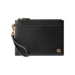 Gucci GG Marmont Kuldne Logo Teraline Nahast Sidur Meeste Sidur Must 658562-DJ20T-1000 Basic Set (Bag+Dust Bag)