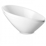 Salatikausid - DOWAN - Kallutatud - 769 ML - Komplekt 2 tk - Valge portselan valge