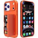 Klapiga kaarditasku peegliga &uuml;mbris iPhone 17 16 Pro Max Plus Air 16E jaoks &Otilde;huke kahekihiline Tugev kaitse peidetud kaardipesa rahakott kate iPhone17 Pro white