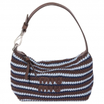 Miu Miu Tikitud Logoga Kangast T&otilde;stukott Unisex T&otilde;stukotid Kakaopruun-Sinine 5NE841_2IH7_F04H6 Basic Set (Bag+Dust Bag)