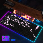 RGB Sakura Mount Fuji Hiirematt 900x400 LED Valgustusega kaasaskantav valgustus kawaii vaip XXL M&auml;nguri Arvuti UUS taustavalgustusega laua matt RGB300x600x3mm