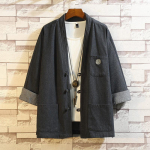 Jaapani stiilis kimono haori samurai hommikumantel hiina hanfu kardiganjakid mood retro qipao topid denimmantlid vabaaja pluus M must