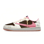 Jordan x Travis Scott Air Jordan 1 Topelt T&auml;ht ja Kuu Polsterdus Libisemiskindel Madal &Uuml;laosa Vintage Korvpallijalatsid DZ4137-700(Team1946-) 35.5