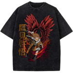 Anime My Hero Academia Takami Keigo Hawks Graafiline T-s&auml;rk Meeste Naiste R&otilde;ivad &Uuml;legabariidiline T-s&auml;rk Pesitud Puuvillane T-s&auml;rk Harajuku T-s&auml;rk M brown