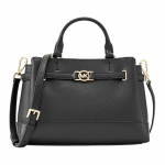 MICHAEL KORS Reed REED logo kuldsed detailid veisenahast &otilde;la-crossbody-tote v&auml;ike naiste must must