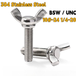 BSW / UNC 10#-24 1/4-20 304 A2 roostevabast terasest k&auml;sitsi pingutatavad kruvid liblikpoldid reguleeritavad tiibp&ouml;idla kruvid 1I4-20x1(5pcs)
