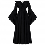 Kleit Strapless Keskaegne Kleit Retro Kleit Maxi Pikk Kleit Palee Stiilis Naiste Kleit &Uuml;he &otilde;laga Laieneva Varrukaga V&ouml;&ouml;ga Kleit XS must