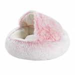 S&uuml;gis- ja talvine pehme pl&uuml;&uuml;sist lemmiklooma voodi ja lemmiklooma voodi Talvine soe ja k&uuml;lm pl&uuml;&uuml;sist lohupesa Shell kassi pesa poolkinnine kassipesa (Pink,S) roosa