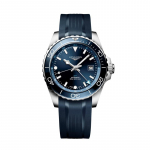 LONGINES HYDROCONQUEST Concas sukeldumissarija GMT automaatne mehaaniline liikumine 300 kell 43 mm sinine sihver roostevabast terasest korpus kummirihm L3.890.4.96.9 sinine