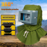 Ventilatsiooniga kaardus klaasliivapritsikiiver, suur pritsmekindel peakate ja n&auml;okaitse Green visor helmet gray