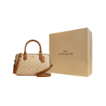 COACH Rowan kaetud l&otilde;uendist &otilde;lakott, crossbody kott, k&auml;ekott keskmine naiste helekakiroheline Gift Box Set (Basic Set + Yellow Gift Box) hele khaki v&auml;rv