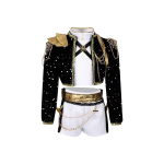 Cosplay kost&uuml;&uuml;m lastele Must Kuldne litritega lavakost&uuml;&uuml;m K-POP iidoli esinemiskleit Laste t&uuml;drukutele 110 black
