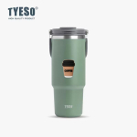 Tyeso 1200ML Termos roostevabast terasest kohvitass K&uuml;lm Kuum Kahekihiline Isoleeritud Suure Mahutavusega K&uuml;lma Vee Tass Kohvi Kleebisega 1200ML sinine