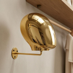 Seinale paigaldatav mannekeenipea hoidik Galvaaniliselt kaetud Peegeldav Seinale kinnitatav 25CM Gold Male Gold brown