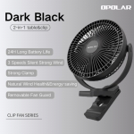 OPOLAR 8-tolline laetav klambriga ventilaator Tugev vaikne tuul Mini USB ventilaator Telkimiseks Kodu V&auml;litingimused 10 000 mAh must