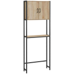 Tualettruumi riiul Vannitoakapp Tualeti kohale WC 2-ukselise kapi ja avatud riiuliga 64 x 19 x 178 cm