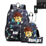 Roblex m&auml;ngukaup USB-laadimisega meeste ja naiste seljakott &Otilde;lakott Pinal Kolmeosaline komplekt Keskkoolikott One size fits all must