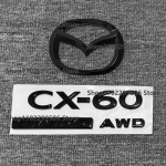 CX60 ABS l&auml;ikiv must Auto Tagumine Pagasiruumim&auml;rk Mazda CX-60 jaoks 3-pin Tagumine Pagasiruumi logo Embleem Kleebis dsgur99
