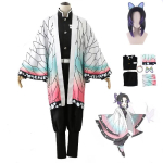 Demon Kochou Kanae Cosplay Kost&uuml;&uuml;m T&auml;iskasvanud Anime Kimetsu No Yaiba Shinobu Kochou Halloweeni Riided S gray