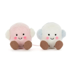 Kawaii Marshmallow kaisuloom Armas roosa sinine vahukomm t&auml;idisega nukk Paariskaisukad Pehmed s&uuml;nnip&auml;evakingitused T&uuml;drukule Kodu kaunistus 7cm (a set) white